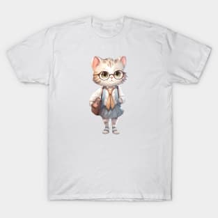 Cute Cat Student T-Shirt